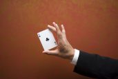 Magician make performance with card