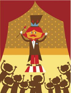 Circus director. Circus magician vector illustration.