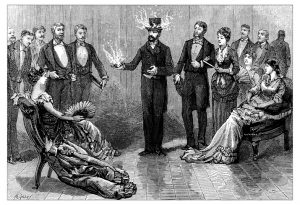 Antique illustration of fire show